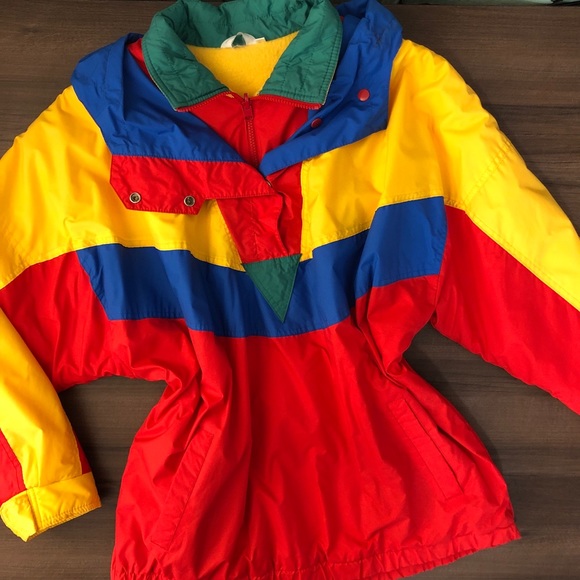 Vintage Other - Vintage 90s Color Block Fleece Jacket
